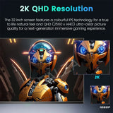 32 Inch 2K 75Hz Desktop Monitor 2560*1440P HDR 100%SRGB 1MS Freesync Game Computer Display IPS VA Curved Straight Screen HDMI/DP