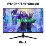 32 Inch 2K 75Hz Desktop Monitor 2560*1440P HDR 100%SRGB 1MS Freesync Game Computer Display IPS VA Curved Straight Screen HDMI/DP
