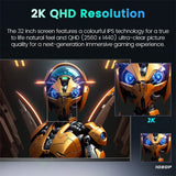 32 Inch 2K 75Hz Desktop Monitor 2560*1440P HDR 100%SRGB 1MS Freesync Game Computer Display IPS VA Curved Straight Screen HDMI/DP