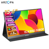 Arzopa 15.6'' FHD 1080P Portable Monitor with HDMI USB IPS Second Monitor External for PC Laptop Mac Switch Xbox ps4,S1 Table